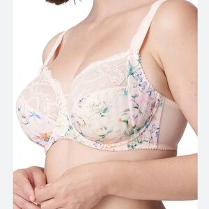 Prima Donna Floral Lace Bra in Pink and Cream EU 32F